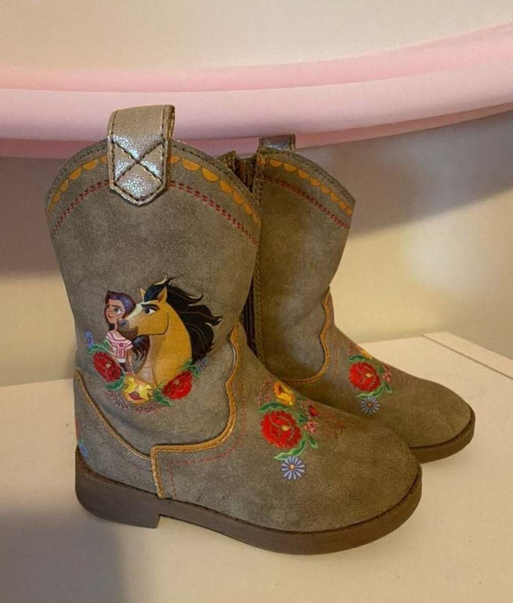 Spirit Western Cowboy Boots Size 7 Girls Floral Embroidered